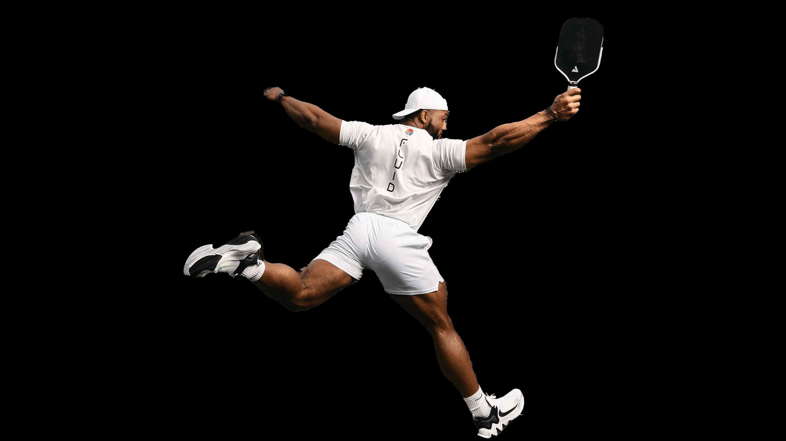 Pickleball player in action