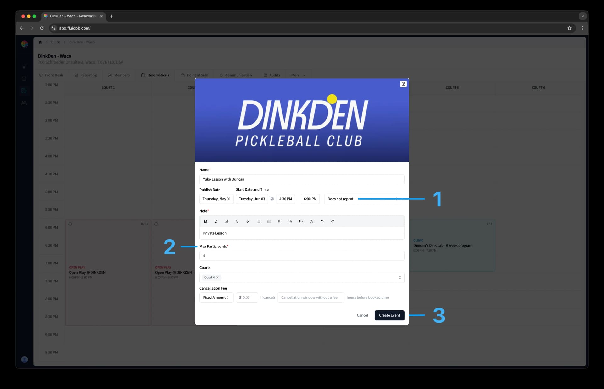 Set Up a Repeatable Private Event